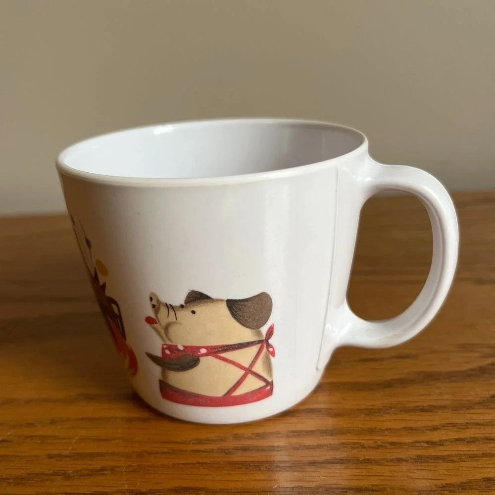 Vintage Noritake Melamine Ware Three Little Pigs Child's Cup Japan